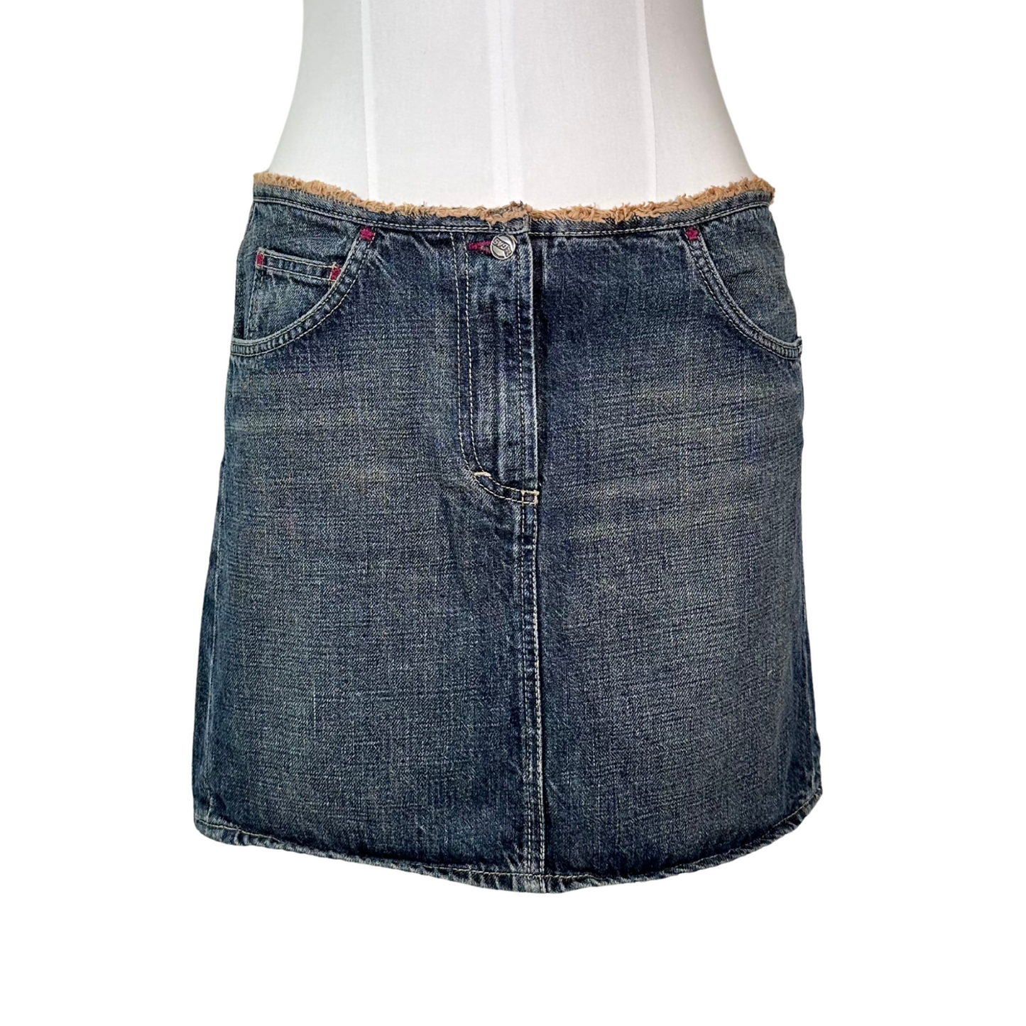 Frayed Denim Mini Skirt
