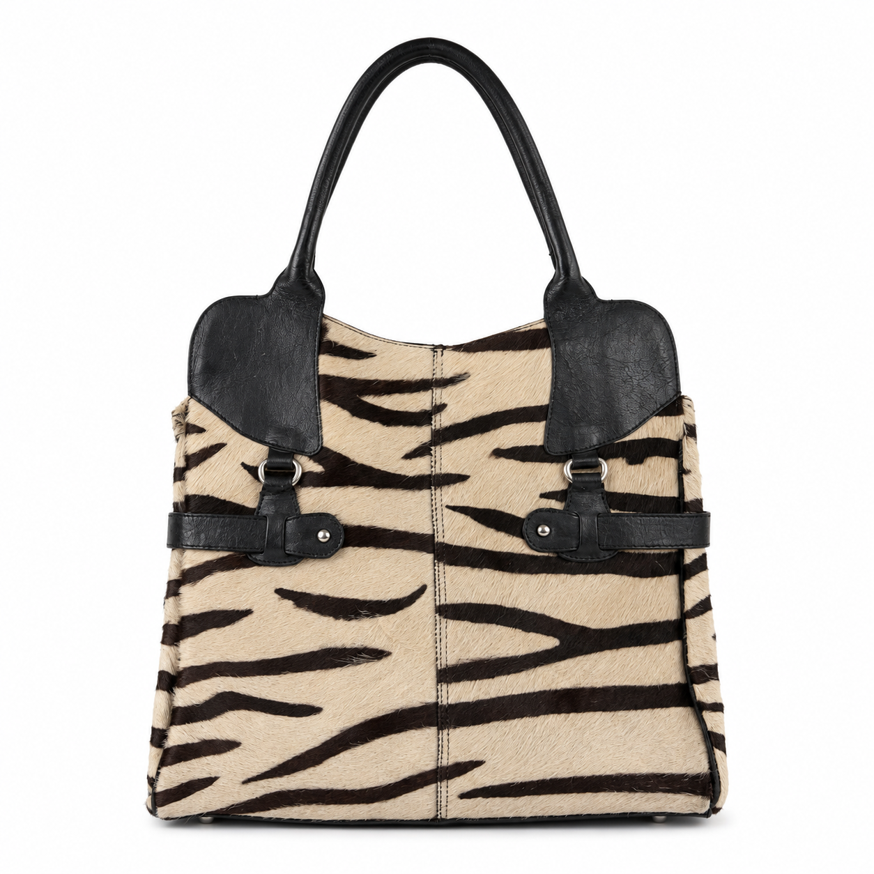 Zebra Print Faux Fur Tote Bag