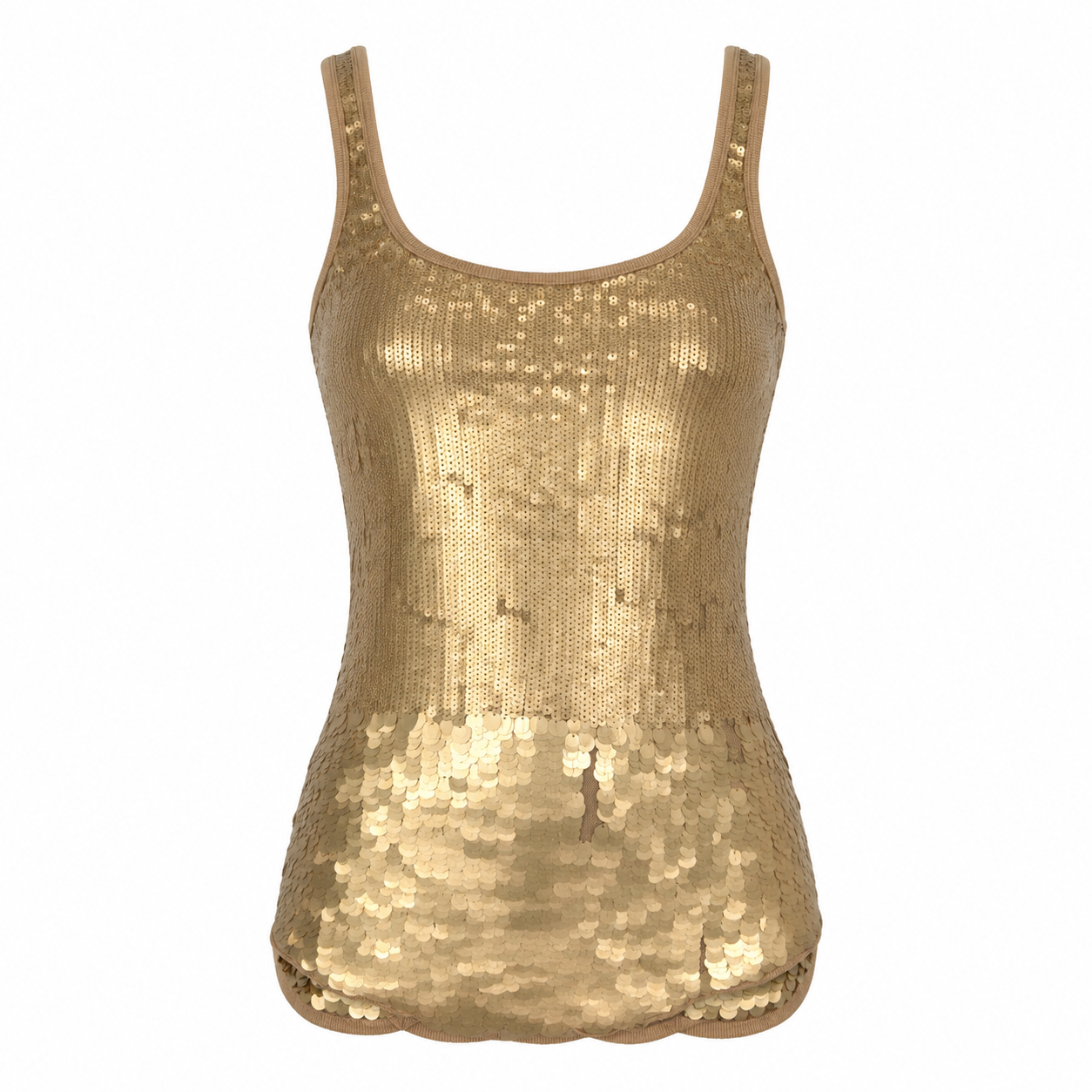 Gold Sequin Mesh Tank