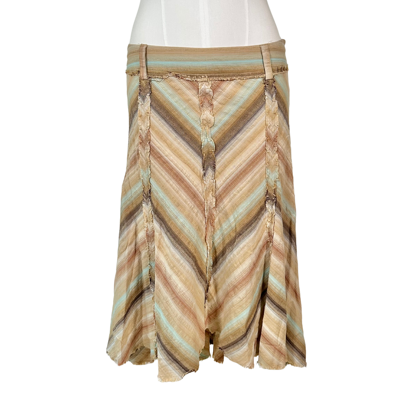 Chevron Stripe Midi Skirt