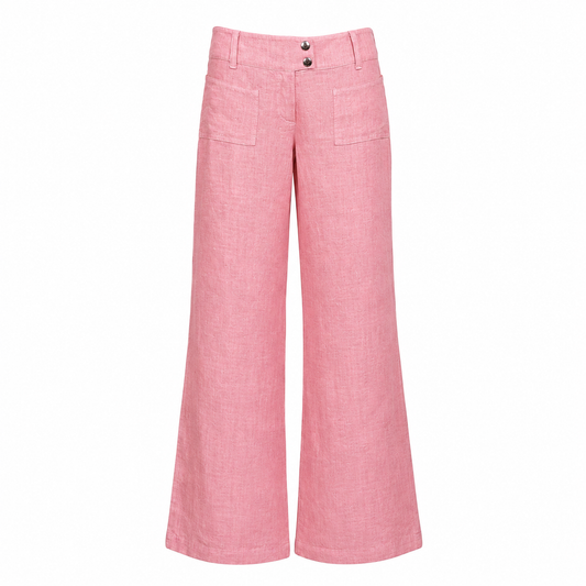 Pink Linen Detail Pants