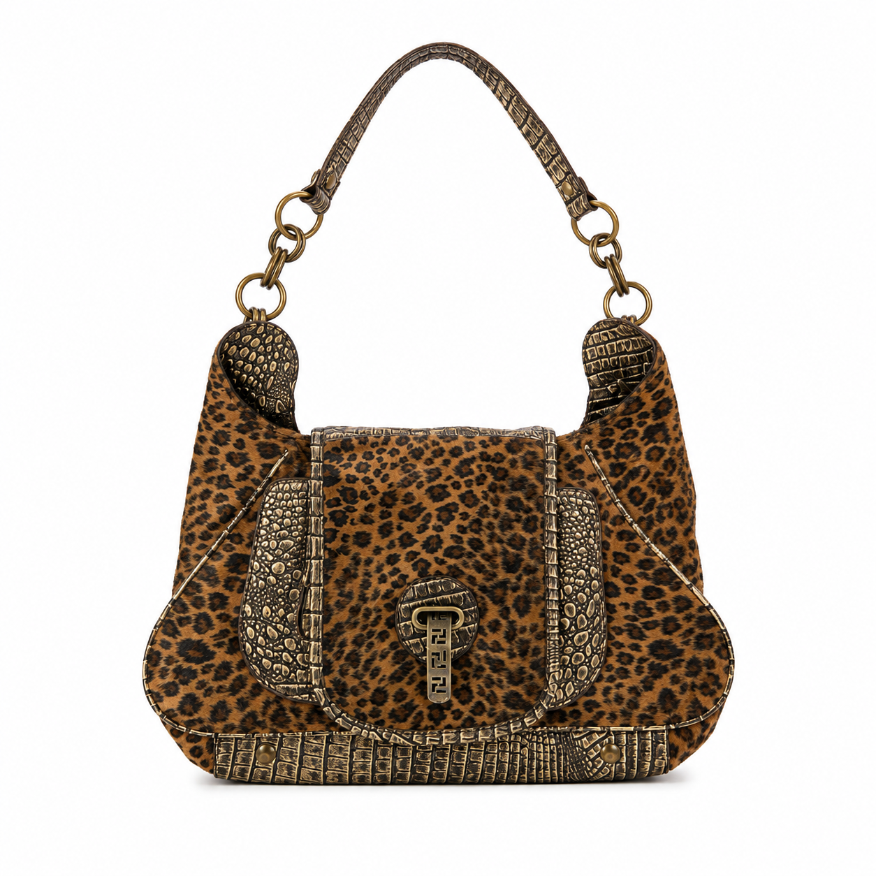 Leopard Gold Shoulder Bag
