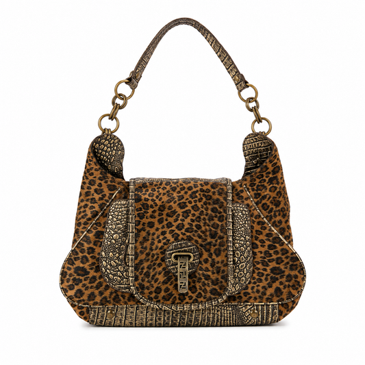 Leopard Gold Shoulder Bag