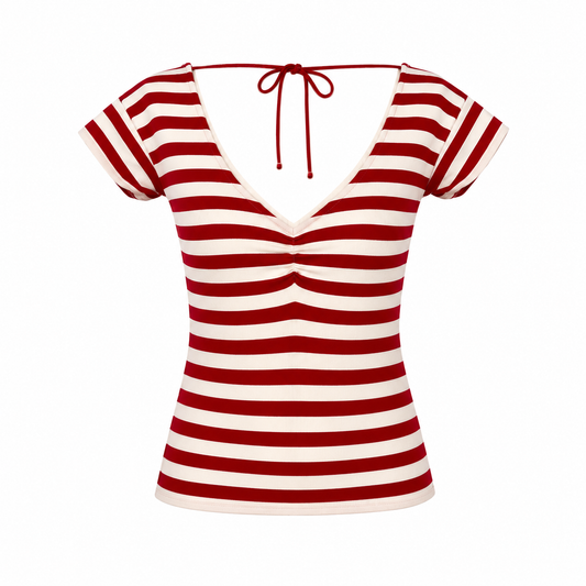 Striped Open Back Top