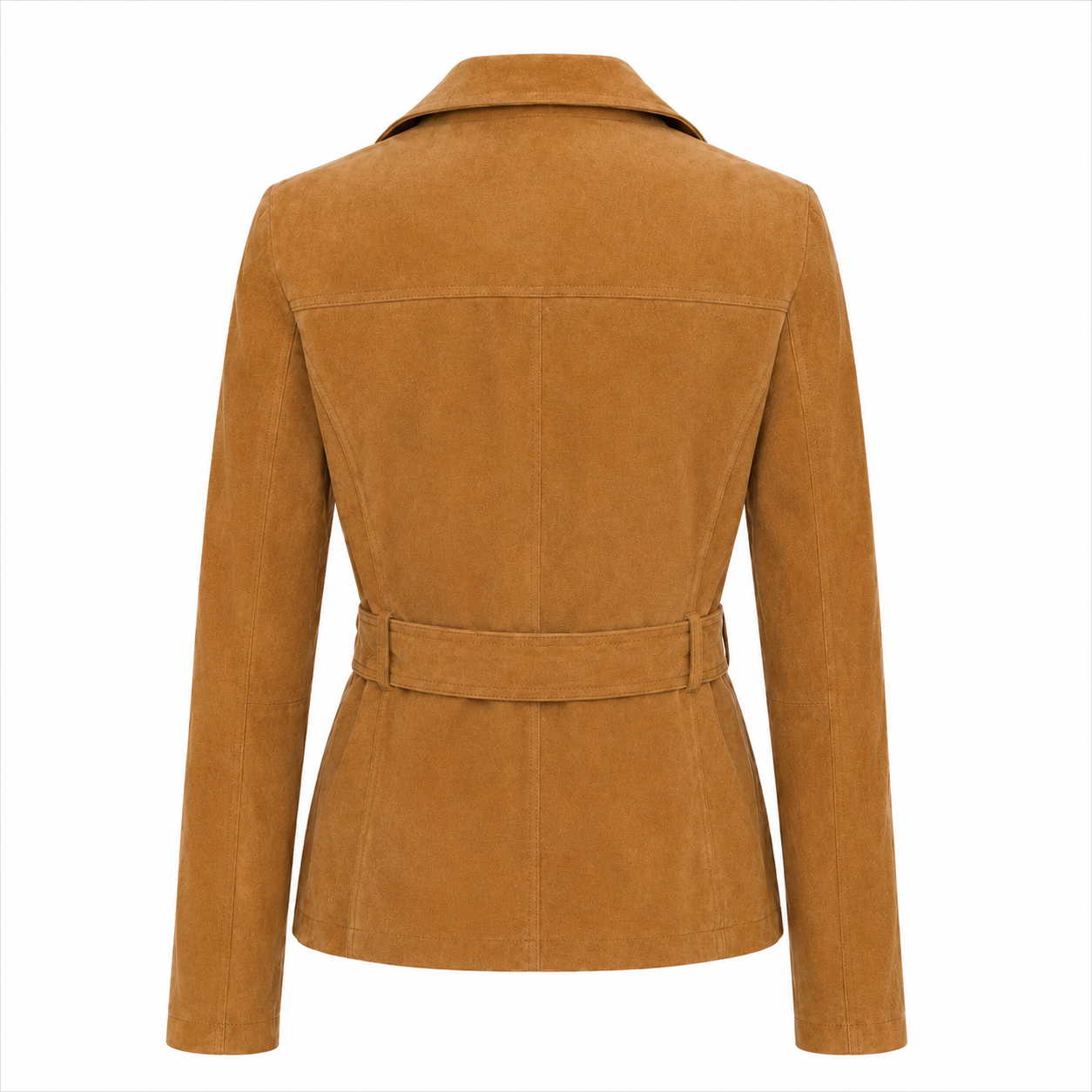 Camel Suede Buckle Jacket
