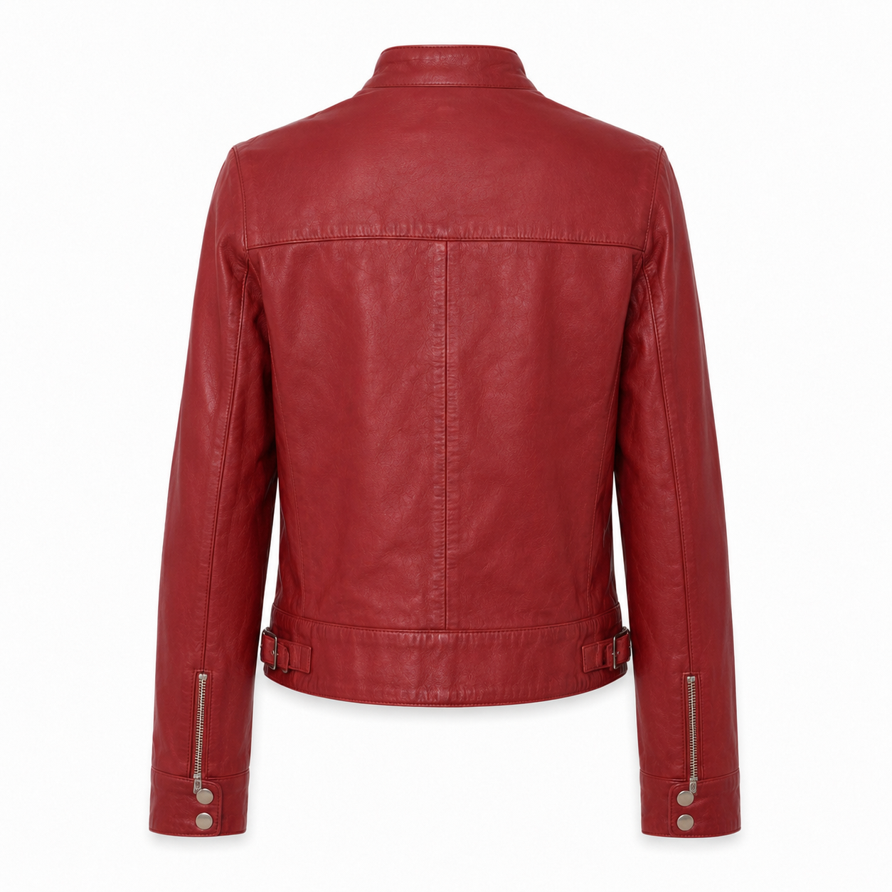 Red Leather Biker Jacket