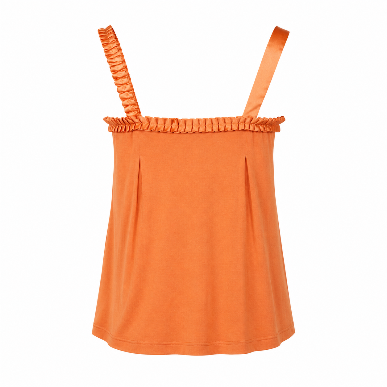 Orange Cotton Tank Top Silk Trim Size S