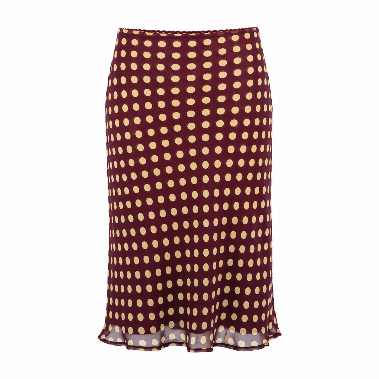 Purple Polka Dot Midi Skirt