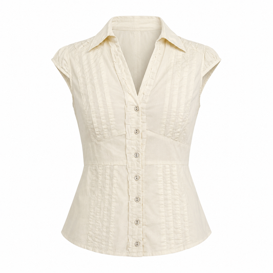 Short Sleeve Detail Blouse