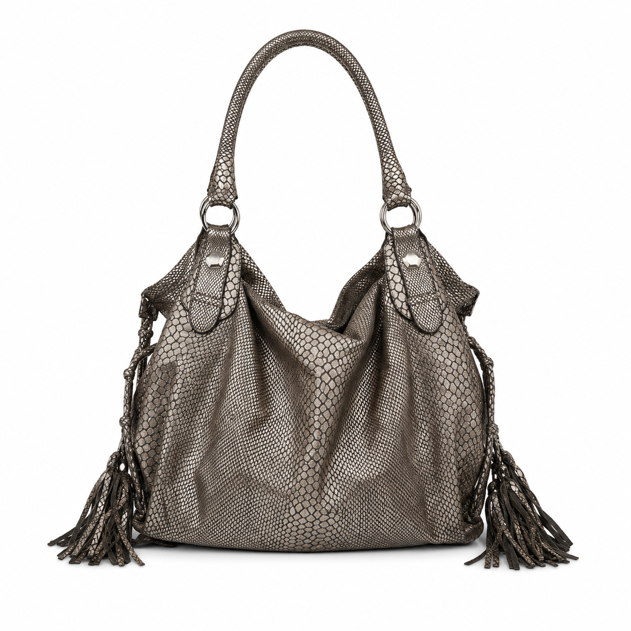 Metallic Snake Maxi Hobo