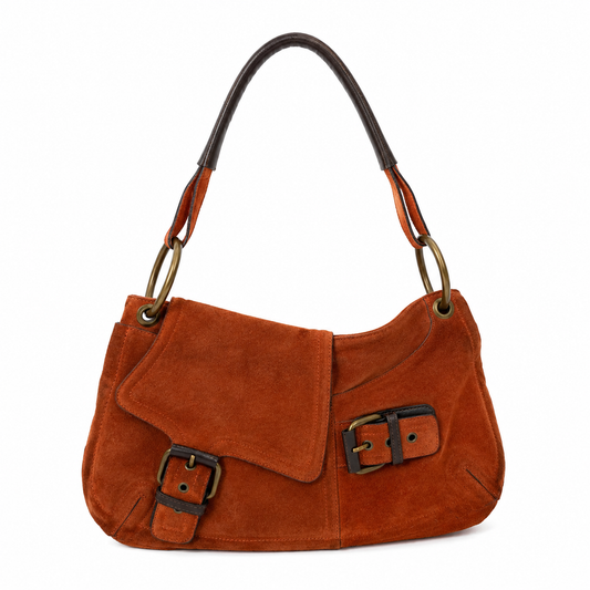 Gino Rossi Burnt Orange Suede Leather Baguette