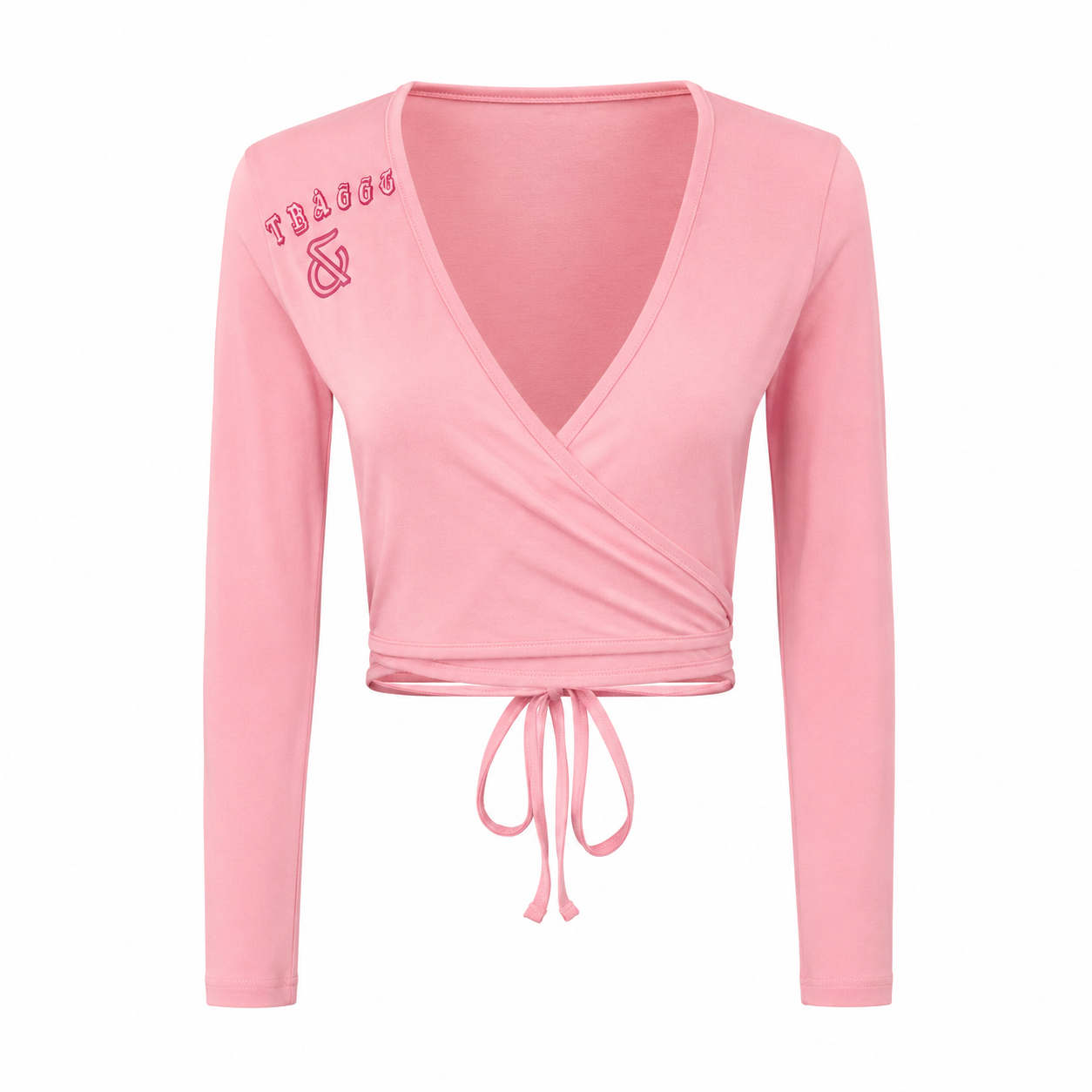 Pink Printed Wrap Top