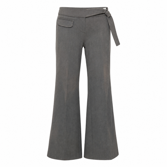 Grey Tie Detail Pants