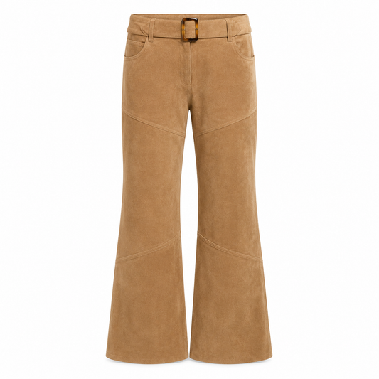 Suede Belt Detail Pants