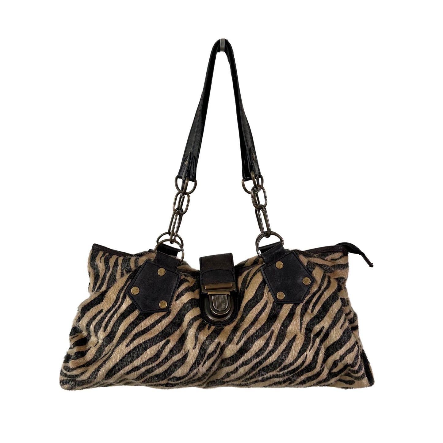 Zebra Pony Hair Shoulder Bag