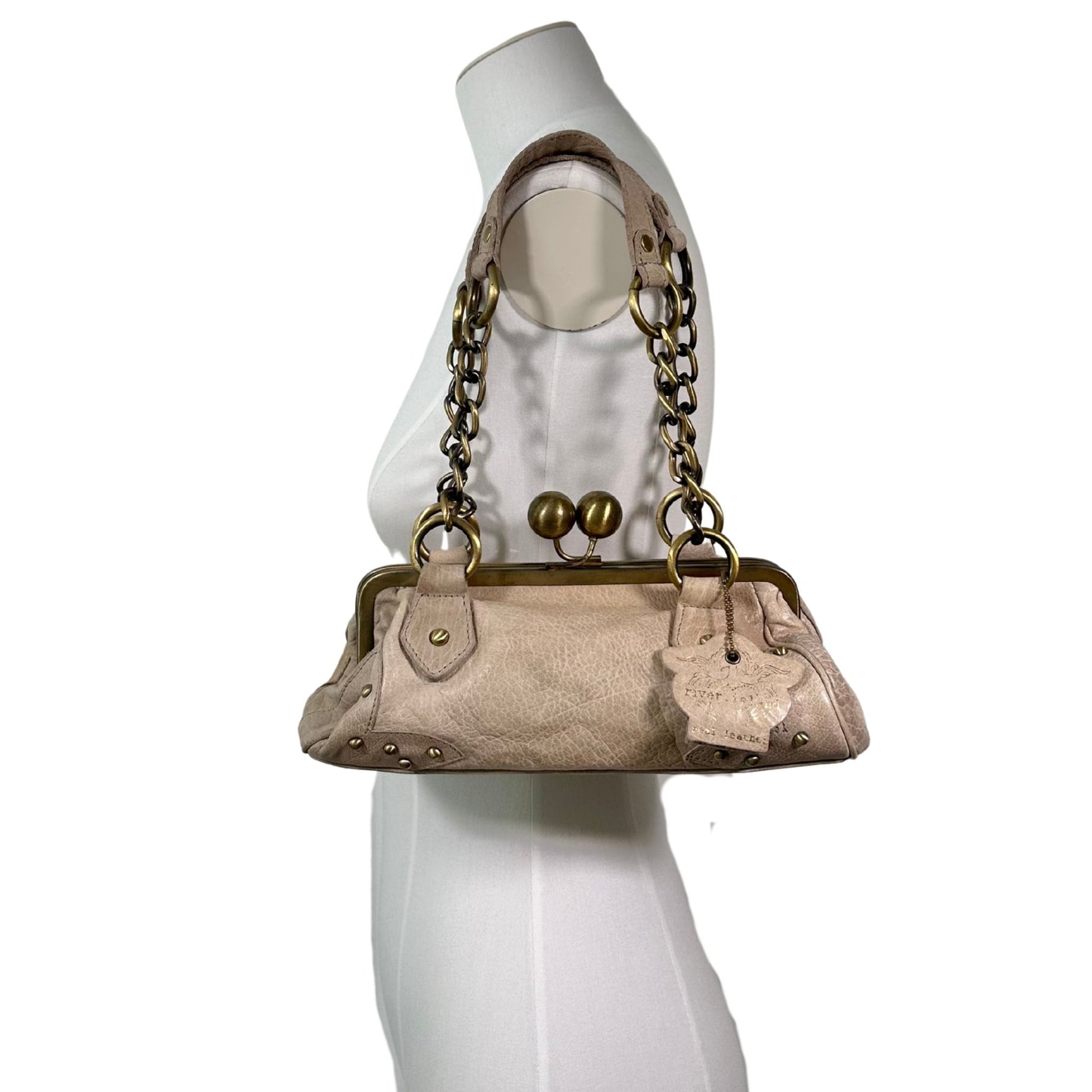 Leather Clasp Shoulder Bag