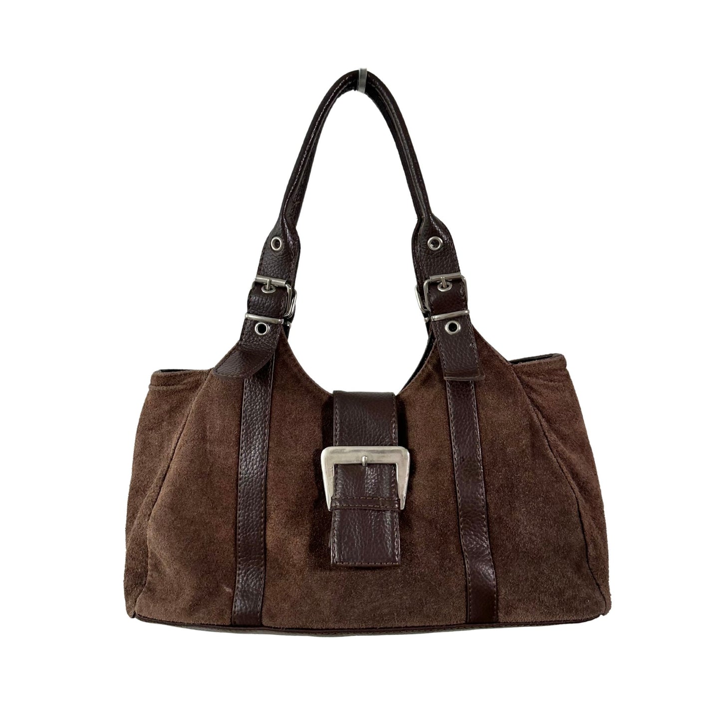 Suede Chocolate Buckle Shoulder Bag