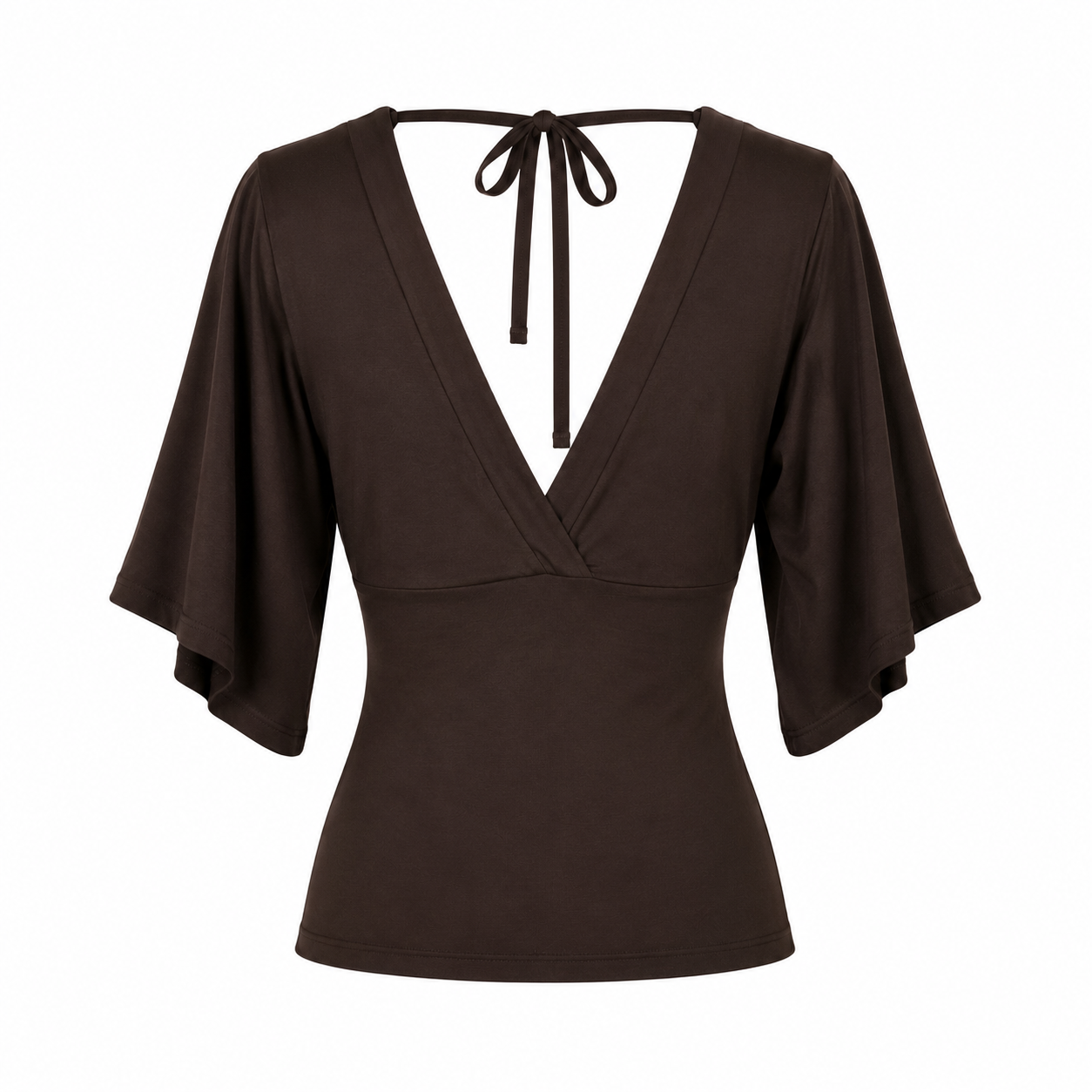 Brown Fitted Tie Top