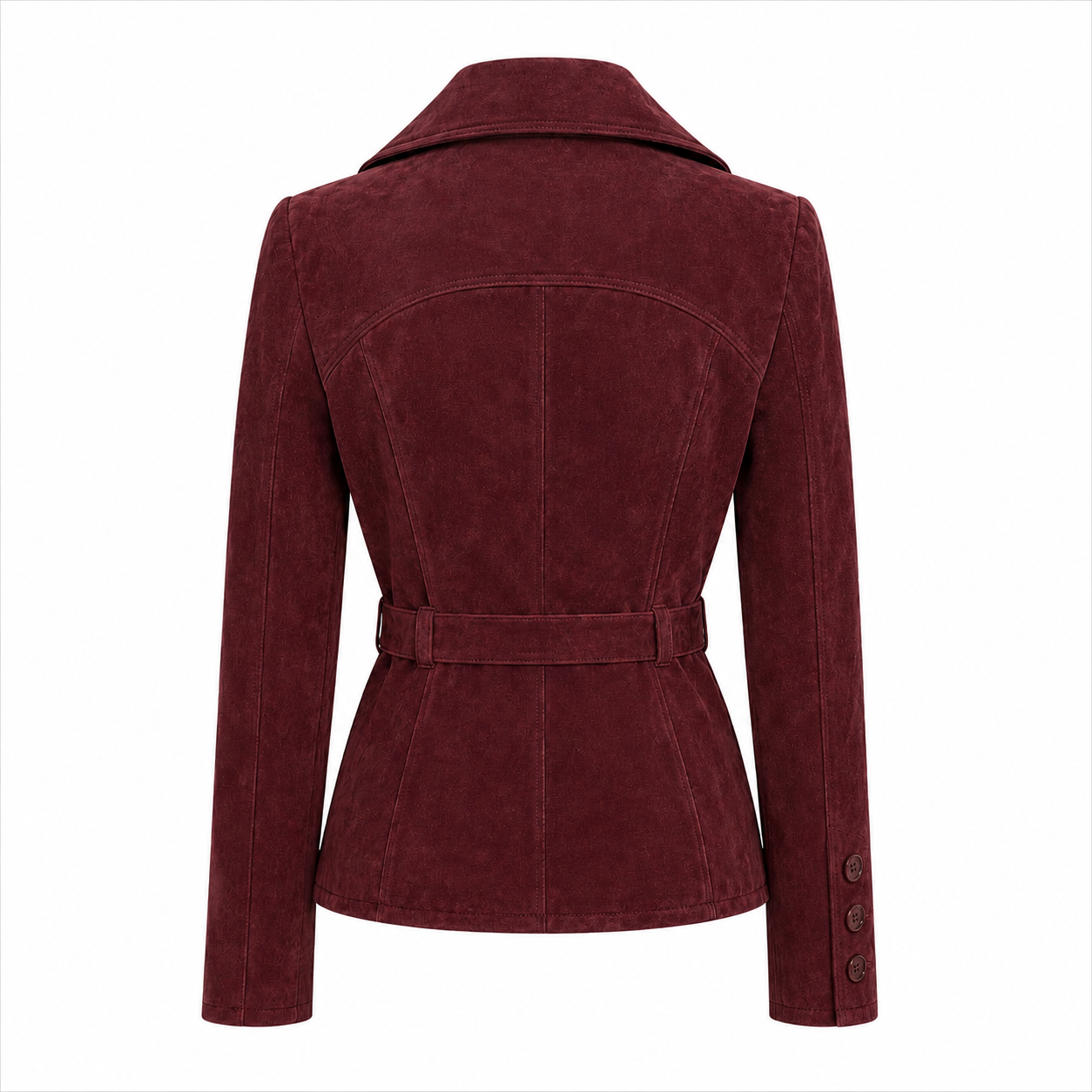 Burgundy Suede Buckle Jacket