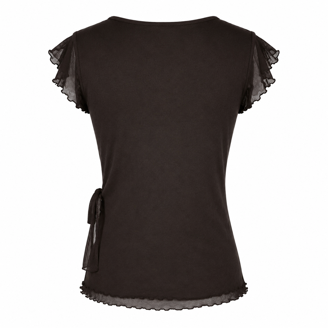 Brown Scallop Detail Top