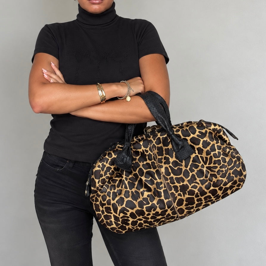 GIUDIT Vintage Giraffe Print Leather Bag – Made in Italy