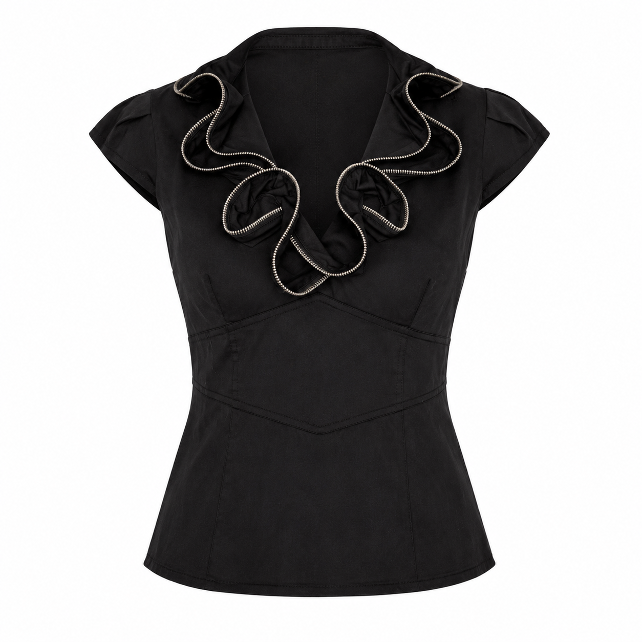 Zipper Detail Blouse