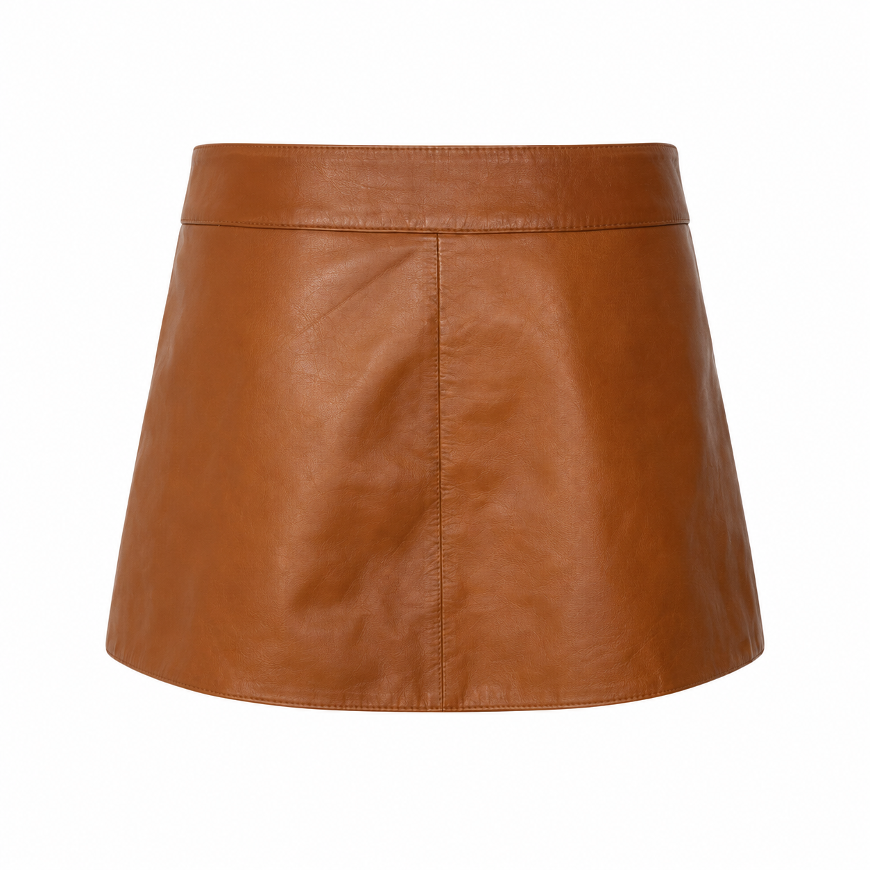 Leather Pony Hair Detail Wrap Skirt