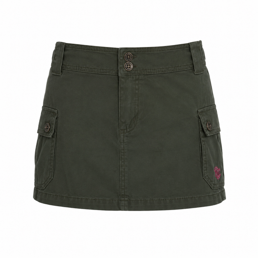 Army Denim Mini Skirt