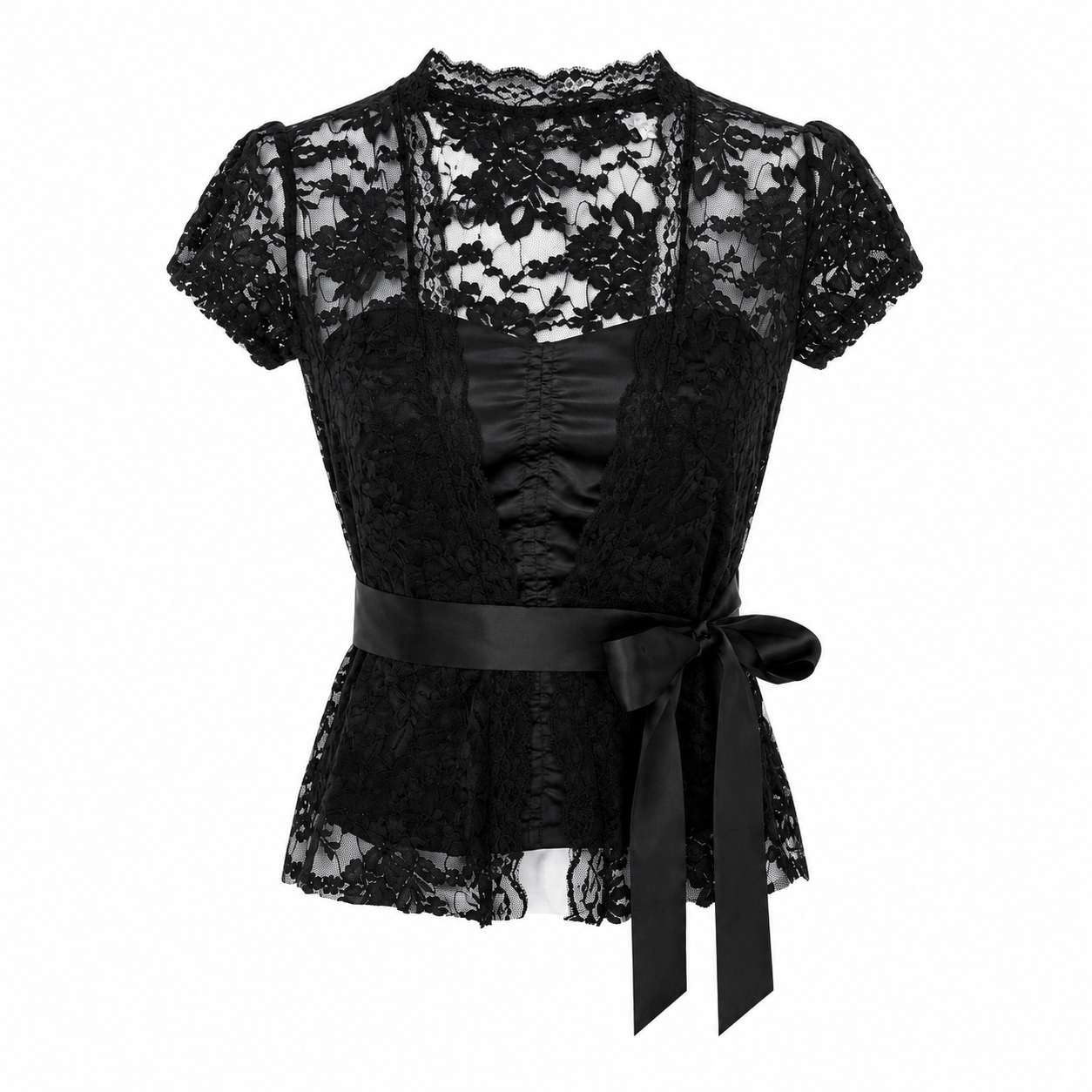 Silk Corset Lace Top