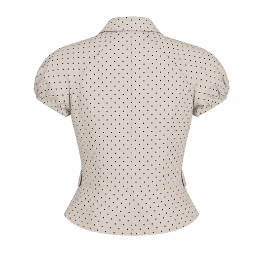 Polka Dot Zipper Blouse