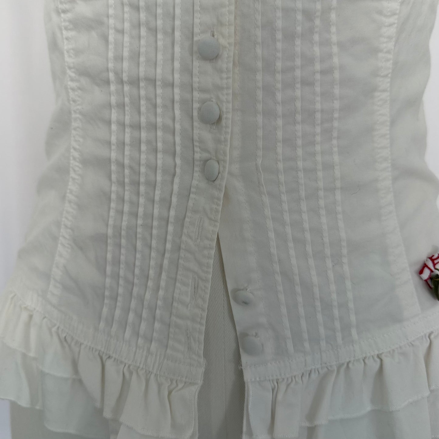 GUESS Jeans White Corset Milkmaid Top