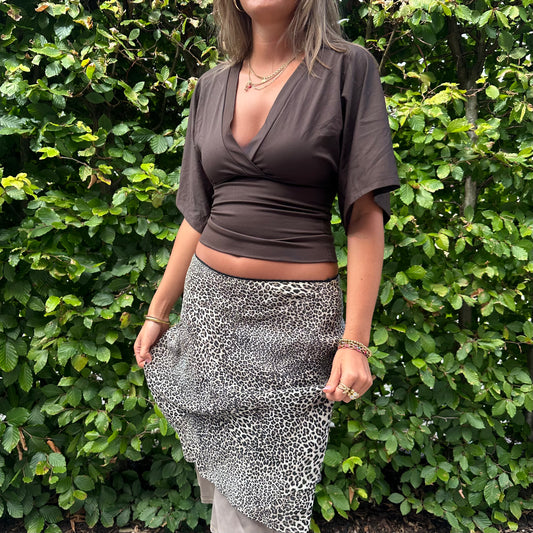 Brown Fitted Tie Top