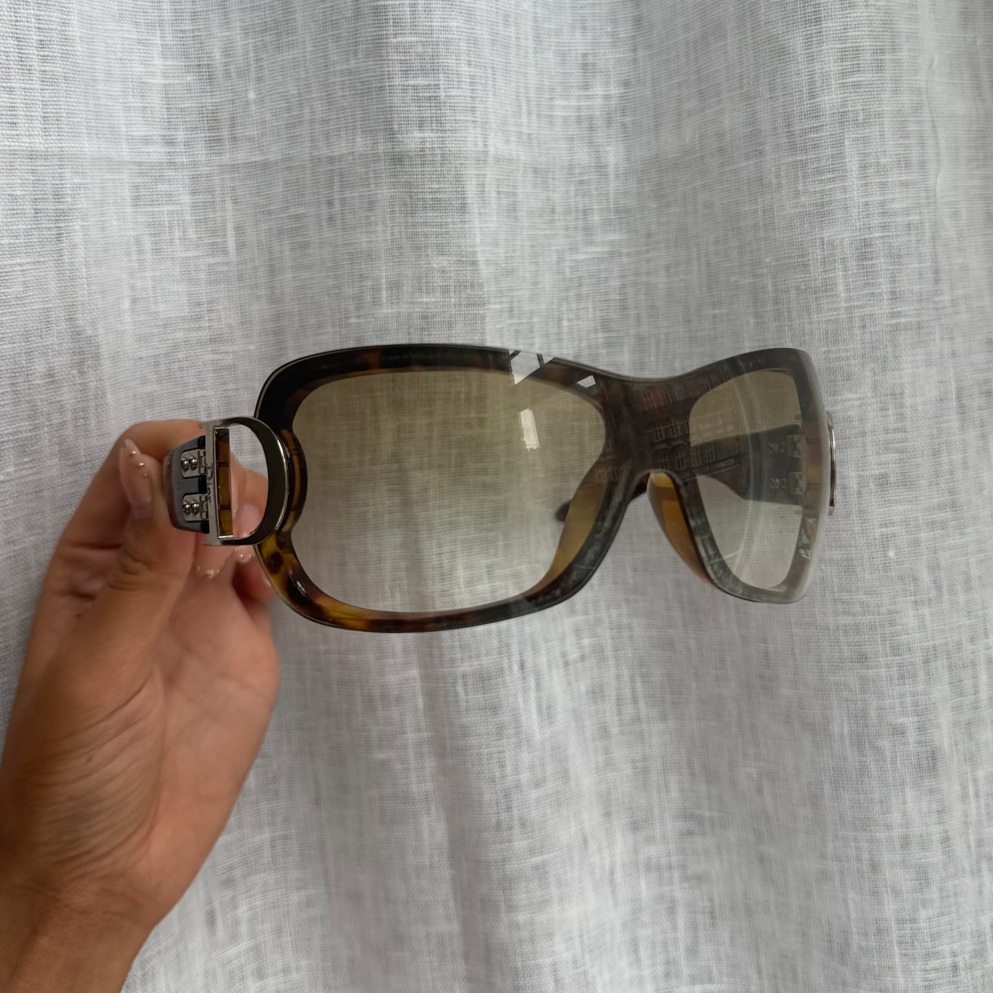Christian Dior Airspeed 2 Tortoiseshell Shield Sunglasses