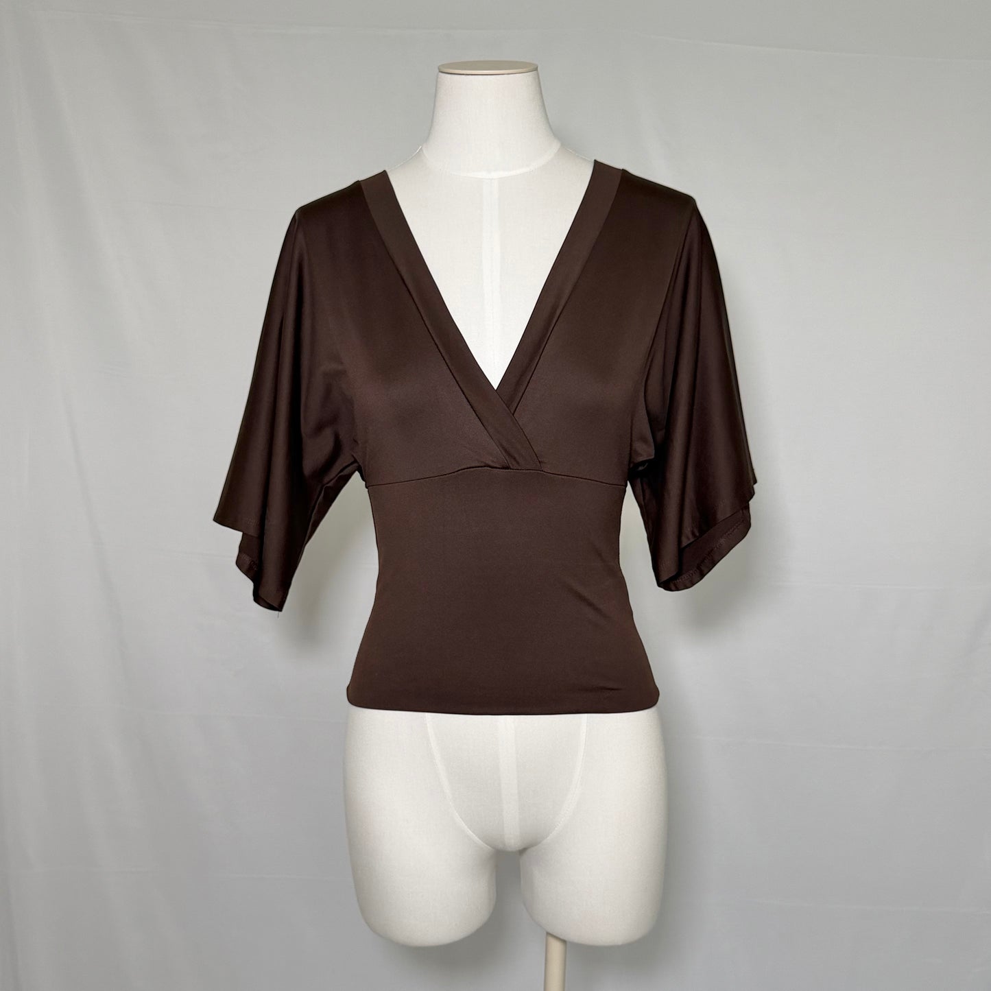 Brown Fitted Tie Top