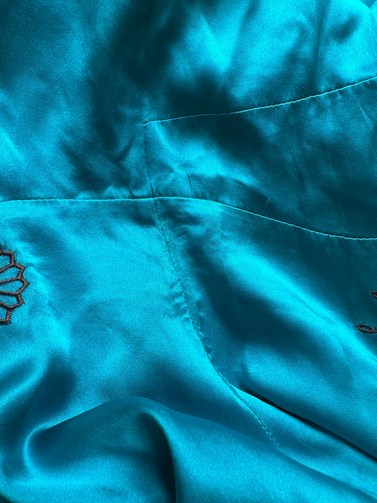 Brown/Blue Silk Halter Top