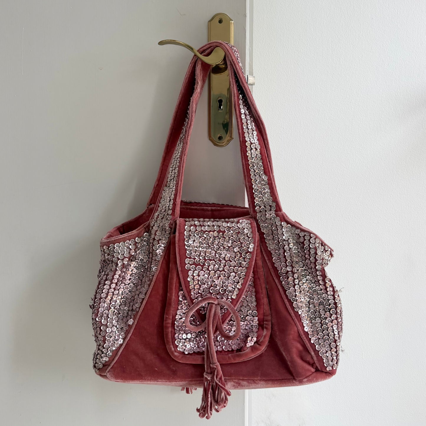 Vintage Pink Sequin Shoulder Bag