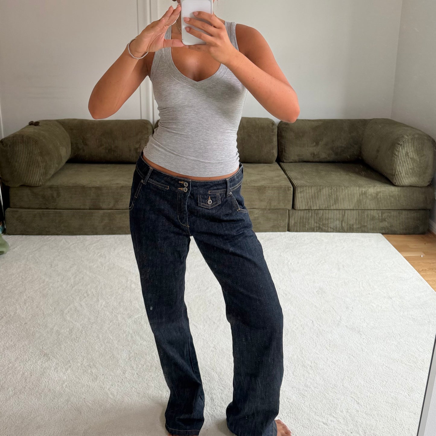 Dark Wash Straight Leg Jeans