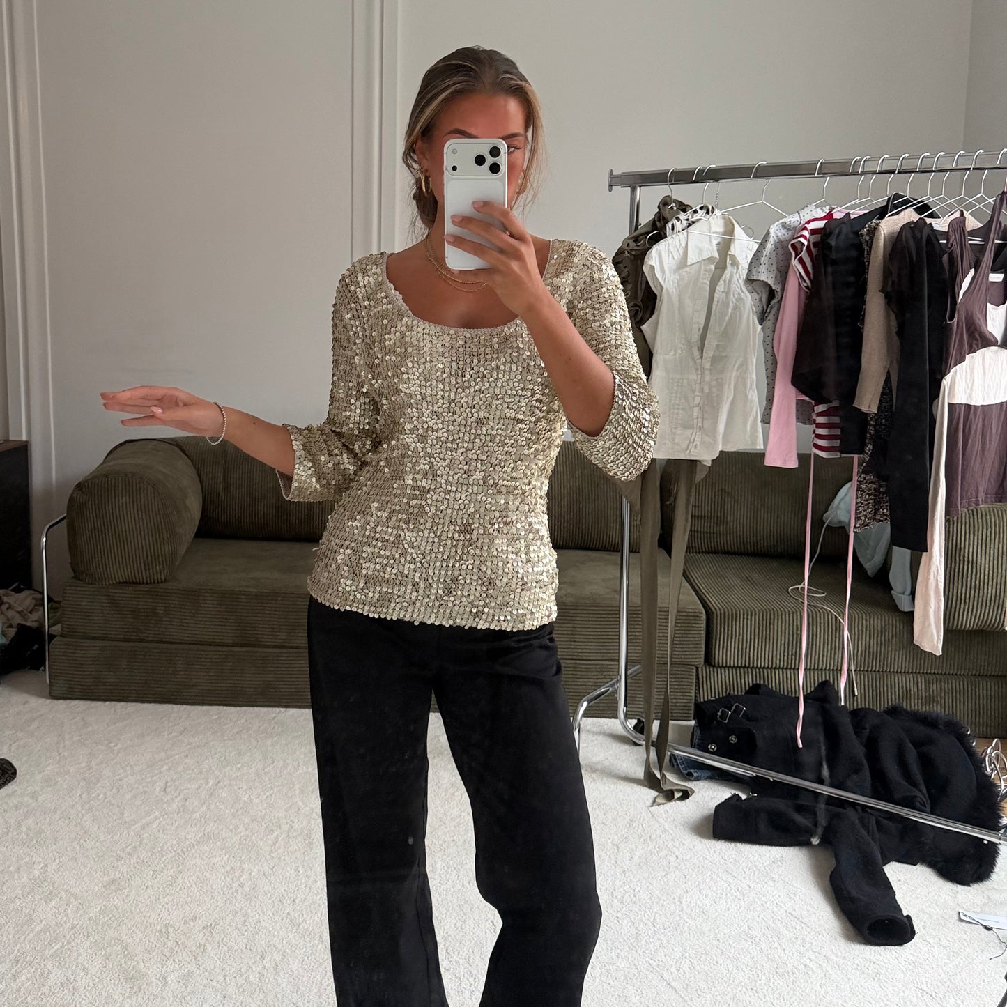 Gold Sequin Top