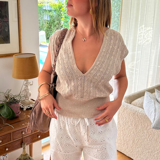Knit Drawstring Top