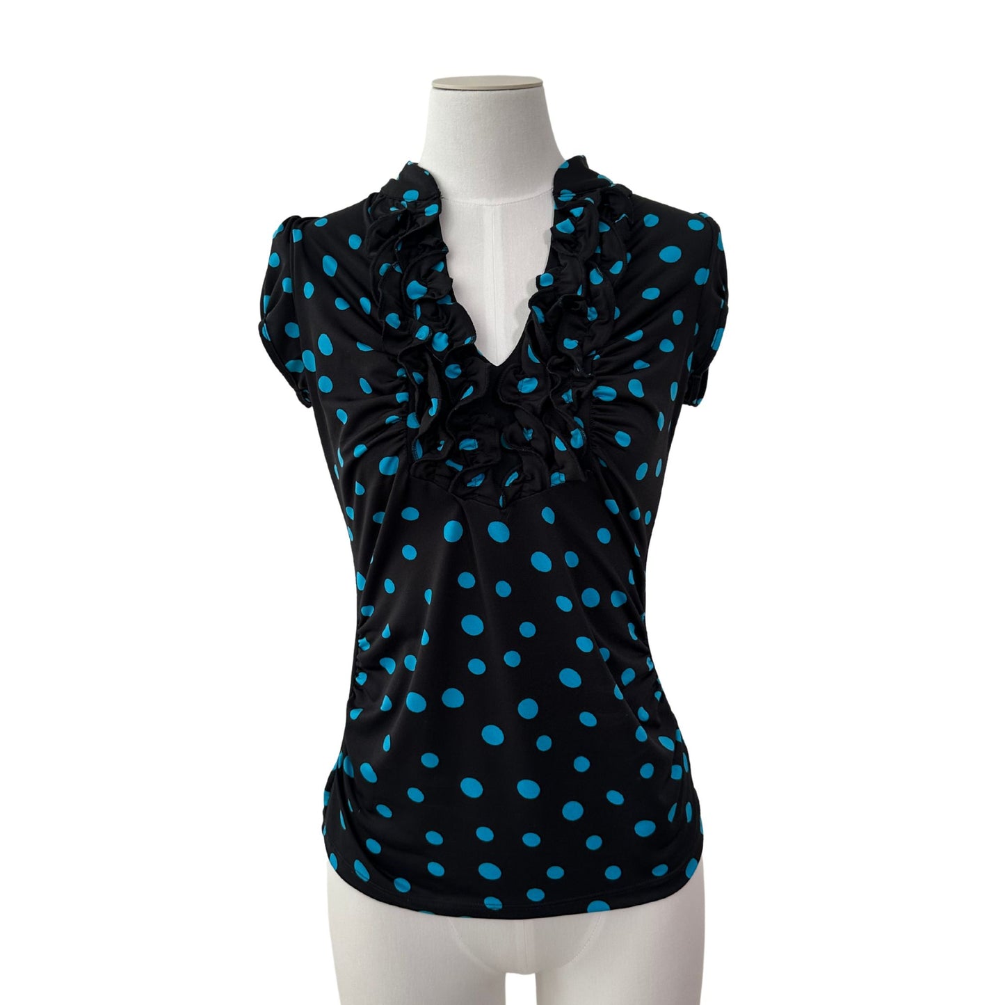 Black/Blue Polka Dot Blouse