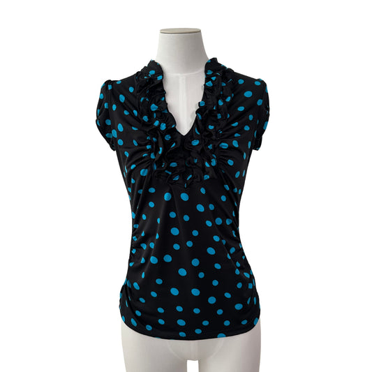 Black/Blue Polka Dot Blouse