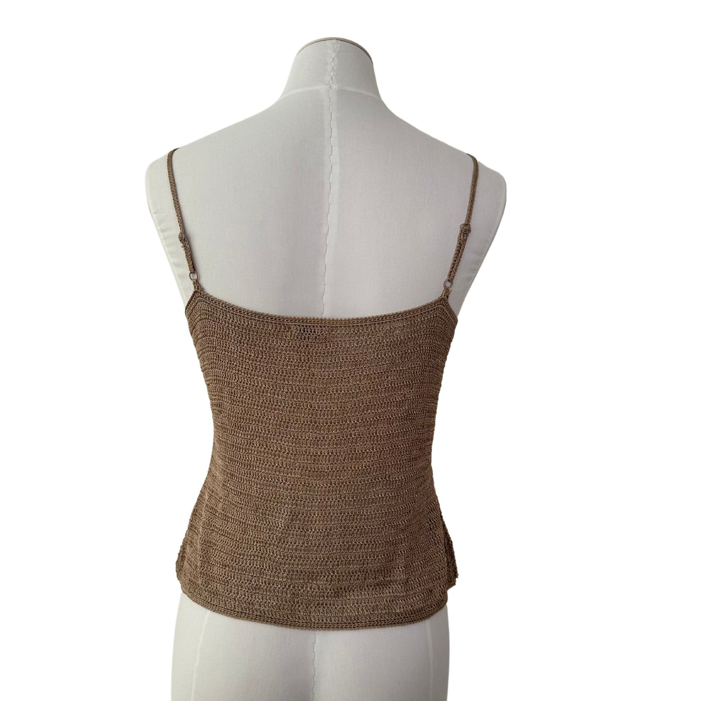 Suede/Crochet Beaded Tank Top